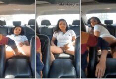 Novinha dando uma voltinha safada com o motorista do Uber