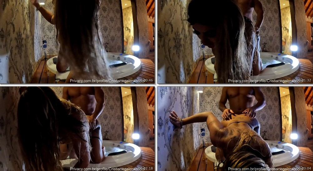 Cris Galega foi flagrada em momento íntimo com seu personal trainer na banheira do motel, exibindo toda sua sensualidade e suas curvas generosas