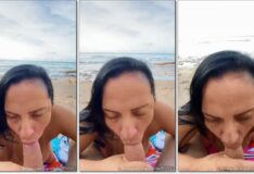 Josy Vania, a famosa do OnlyFans, faz uma putaria ousada na praia mamando o pau do cara