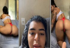 Raiany Keise arrasa usando uma calcinha vermelha bem apertada realçando seu bumbum