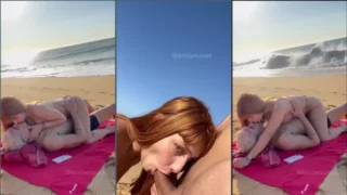 Brida Nunes sendo filmada fazendo um oral na praia