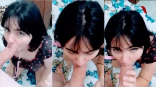 Vídeo caseiro de sexo oral: Mini Snail mamando pica grossa até o talo!