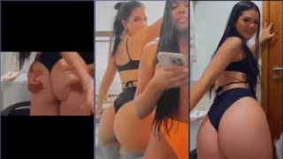 Mel Maia dançando de forma sensual com sua amiga morena