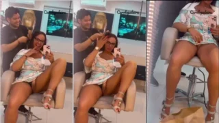 Mulher casada gravou vídeo com bucetinha à mostra em salão de beleza